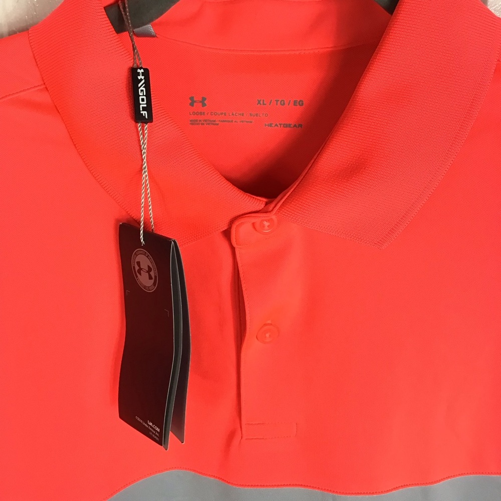 Under Armour Men Size XL Loose HeatGear Stretchy Polo Shirt Golf - Picture 3 of 4